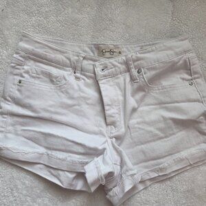 Jessica Simpson White Jean Denim Forever Rolled Shorts